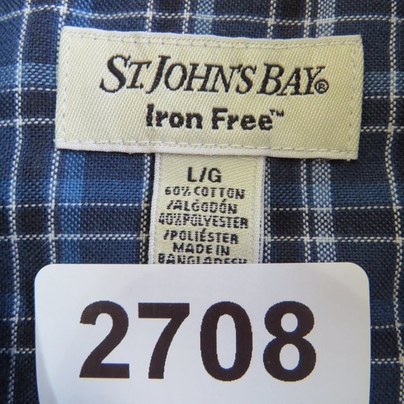 St. John's Bay* Men's Long Sleeve Button Down Curved Hem Plaid Shirt~ Size Large - Picture 3 of 9